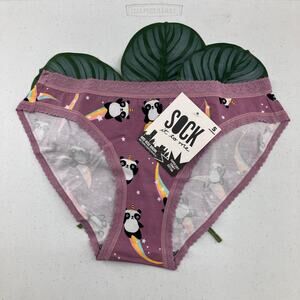 Sock It To Me Pink Unicorn Rainbow Panda Cotton Blend Mid-Rise Bikini Underwear